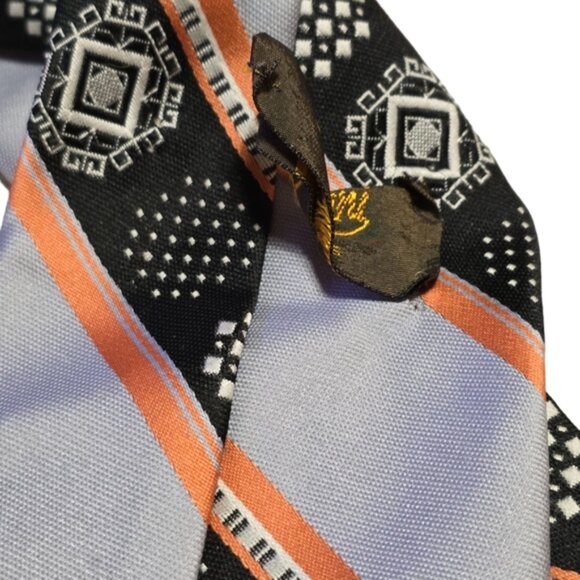 Vintage 70s Wide Falini Mens Necktie Label Hanging - Picture 4 of 5